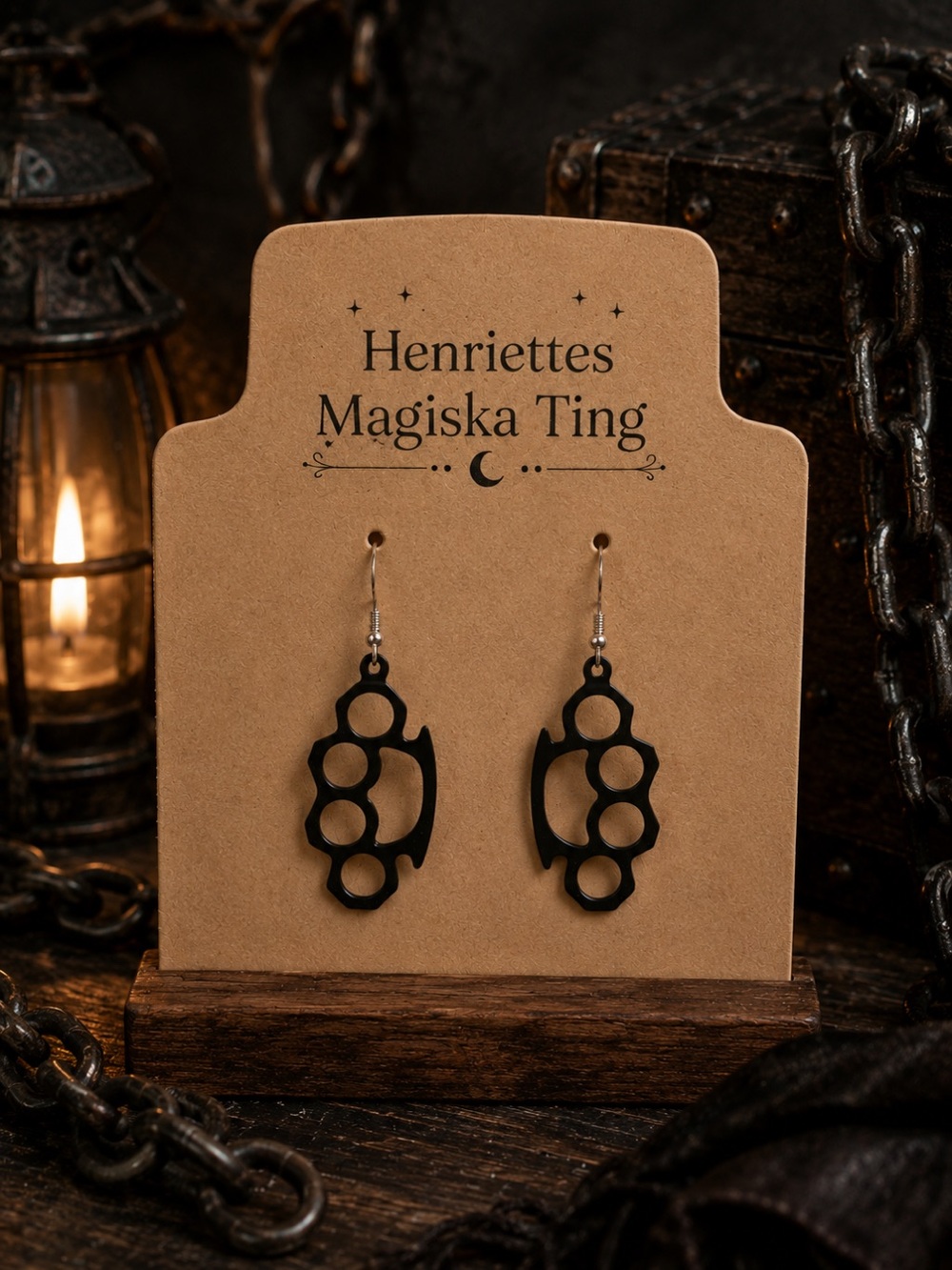 Black Knuckle Duster Earrings
